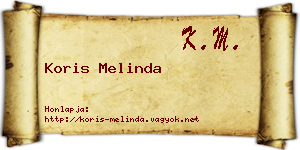 Koris Melinda névjegykártya